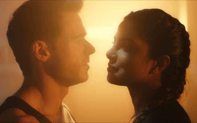 Richard Madden as Mason Kane and Priyanka Chopra Jonas as Nadia Sinh in Citadel, staring into each other's eyes (Credit: Prime Video)