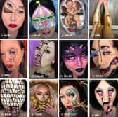 Some of the mind-bending looks created by illusion make-up artist Mimi Choi. Credit: Mimi Choi/TikTok Mimles