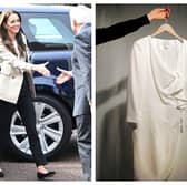 Kate Middleton wore a Reiss dress for her official engagement photographs. Did she choose to wear Reiss today deliberately ahead of her wedding anniversary on April 29? Photographs by Getty