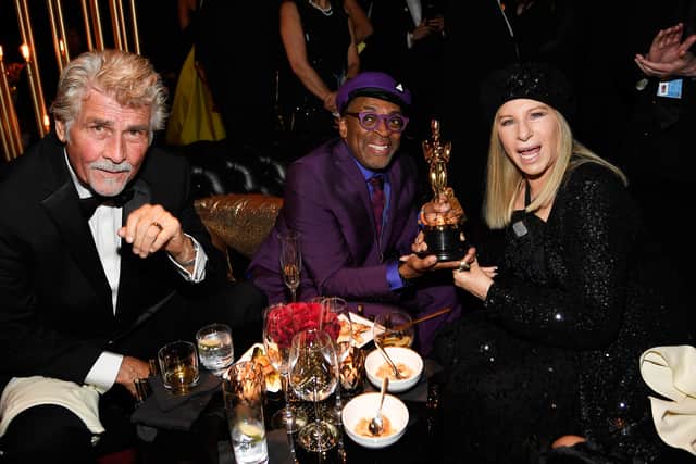 (L-R) James Brolin; Spike Lee, winner of Adapted Screenplay for ''BlacKkKlansman;' and Barbra Streisand attend the 91st Annual Academy Awards Governors Ball at Hollywood and Highland on February 24, 2019 in Hollywood, California. (Photo by Kevork Djansezian/Getty Images)