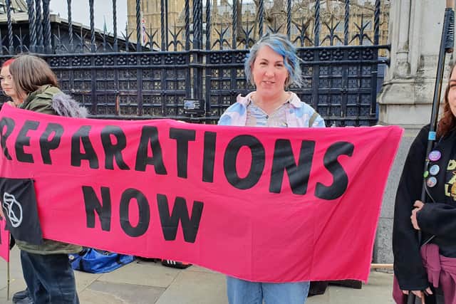  XR activist Hayley Whelan, from Nottingham, said she had travelled to the march because it is “such a vital cause”. (Photo: Isabella Boneham/NationalWorld) 