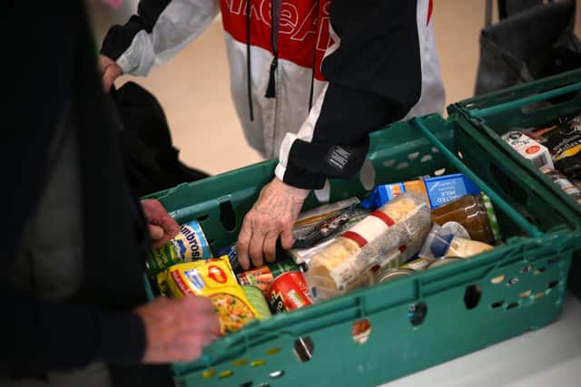 The Trussell Trust said more than 760,000 people used a food bank in the network for the first time amid the cost of living crisis. (Photo: AFP via Getty Images) 