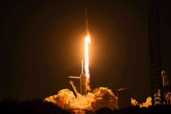 SpaceX Falcon 9 rocket launch from the Kennedy Space Center in March
