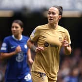 Lucy Bronze before her injury during UCL match against Chelsea
