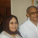 Abdalla Sholgami, 85, (right) a retired businessman from north London, and his wife Alaweya Rishwan, 75,  (left) are trapped in their home opposite the British embassy in central Khartoum.