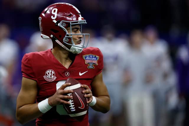 Bryce Young #9 of the Alabama Crimson Tide throws a pass against the Kansas State Wildcats during the Allstate Sugar Bowl at Caesars Superdome on December 31, 2022 (Image: Getty)