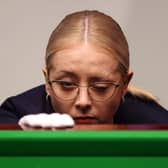 Desislava Bozhilova has already officiated a number of matches at the ongoing World Snooker Championship 2023 tournament at Sheffield's Crucible Theatre - Credit: Getty