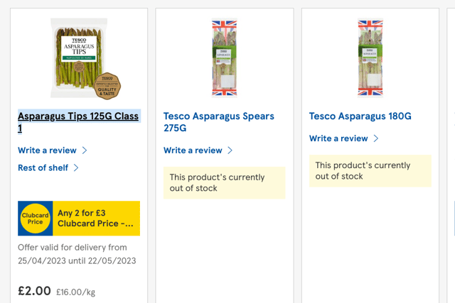 Looks like someone else had an idea using asparagus for their coronation meal too (Credit: Tesco)