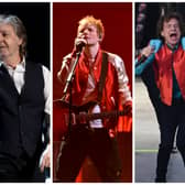 Paul McCartney, Ed Sheeran, and Mick Jagger 