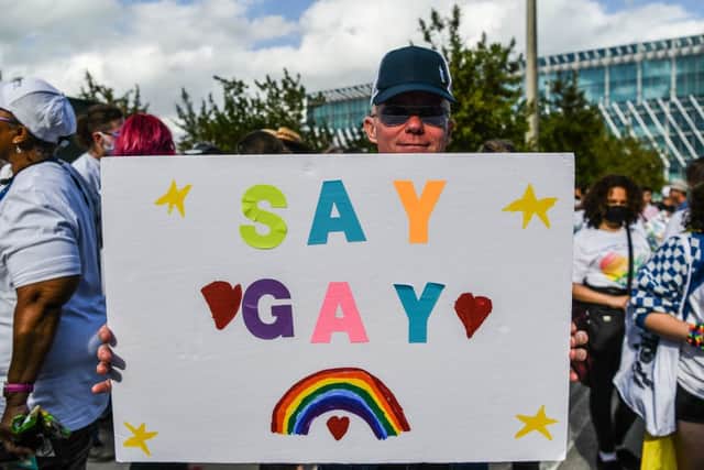Campaigners protested the bill signed by Ron DeSantis in March 2022 (Pic:Getty)