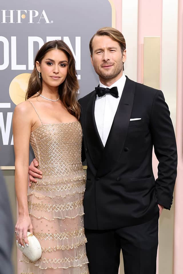 Gigi Paris and Glen Powell attend the 80th Annual Golden Globe Awards at The Beverly Hilton on January 10, 2023 in Beverly Hills, California. (Photo by Amy Sussman/Getty Images)