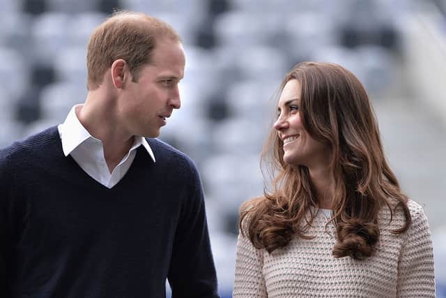 Catherine, Duchess of Cambridge and Prince William, Duke of Cambridge watch 'Rippa Rugby' in the Forstyth Barr Stadium on day 7 of a Royal Tour to New Zealand on April 13, 2014 in Dunedin, New Zealand. The Duke and Duchess of Cambridge are on a three-week tour of Australia and New Zealand, the first official trip overseas with their son, Prince George of Cambridge. (Photo by Anthony Devlin - Pool/Getty Images)

