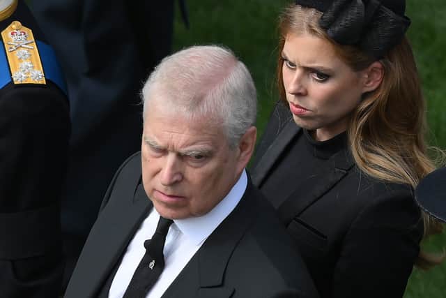 The relationship between Andrew and Beatrice was strained due to the revelations of the Duke of York's links to disgraced businessman Jeffrey Epstein (Credit: Getty Images)