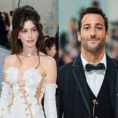 Anne Hathaway confessed her love for F1 to Daniel Ricciardo at the Met Gala 2023 (Pic:Getty)