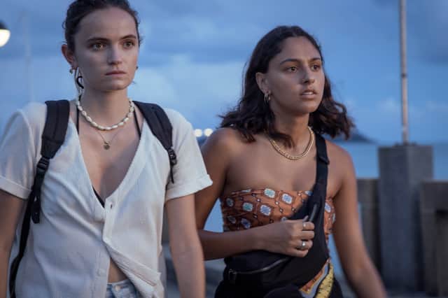 Abigail Lawrie as Lana and Rhianne Barreto as Kitty in No Escape (Credit: New Pictures Ltd/Nut Jirathit)