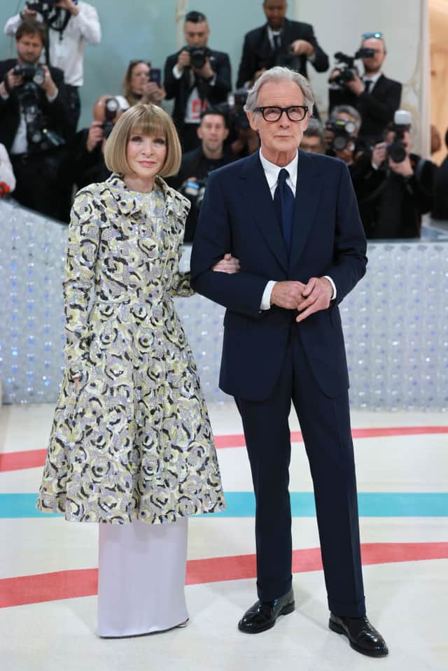 Anna Wintour and Bill Nighy attend The 2023 Met Gala Celebrating "Karl Lagerfeld: A Line Of Beauty" at The Metropolitan Museum of Art on May 01, 2023 in New York City. (Photo by Theo Wargo/Getty Images for Karl Lagerfeld)