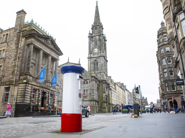 The Royal Mail post box on the Royal Mile in Edinburgh to celebrate King Charles III coronation (Photo: Katielee Arrowsmith/Royal Mail/PA Wire)