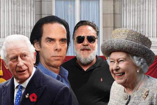 Nick Cave and Russell Crowe gave surprising opinions on members of the Royal family recently to their fans (Credit: Getty Images)
