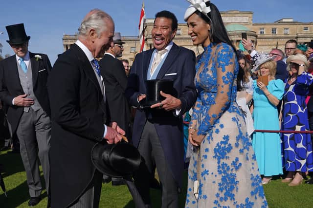 King Charles III with Lionel Richie and Lisa Parigi during a Garden Party at Buckingham Palace (Photo: Yui Mok/PA Wire)