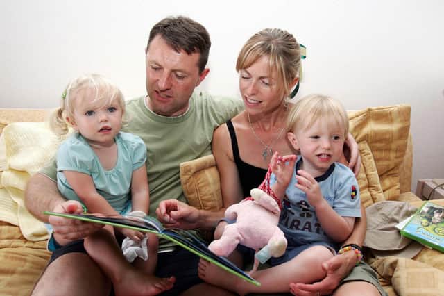 Gerry and Kate McCann with their youngest children Sean and Amelie, then aged two, in May 2007, shortly after Madeleine went missing.