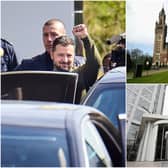 (Clockwise from left) Zelensky visits The Hague, the International Court of Justice and the entrance to the International Criminal Court (Photos: Getty Images)