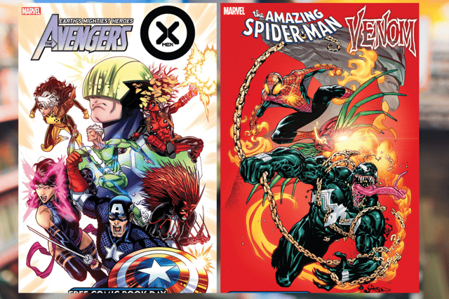 Both Avengers and Spider-Man and Venom will be available for free on Free Comic Book Day 2023 (Credit: Marvel Comics)