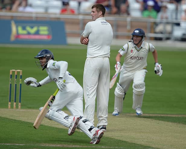 Ballance and Rafiq batting together at Yorkshire in August 2013