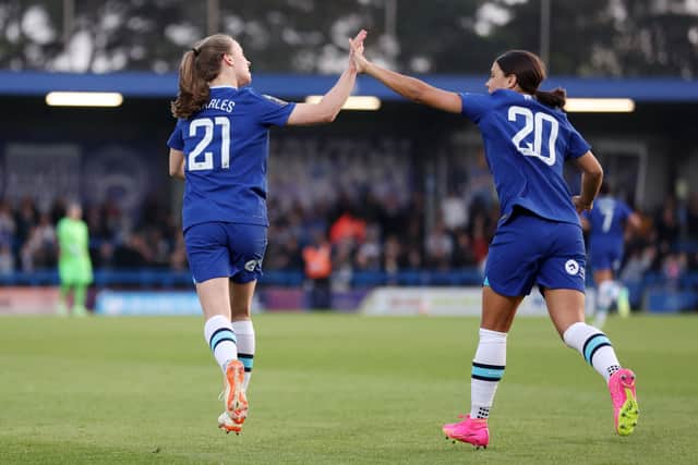 Niamh Charles and Sam Kerr - Chelsea’s goalscorers against Liverpool 