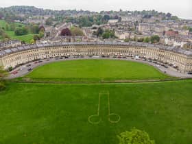  Residents of the posh Royal Crescent in Bath were stunned to see the large phallus on the grass outside their homes.