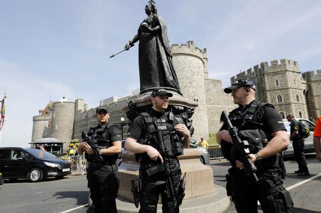 Thames Valley Police has warned that there will be a "lower tolerance level" for protests and disruptions during the coronation weekend in Windsor. (Credit: Getty Images)