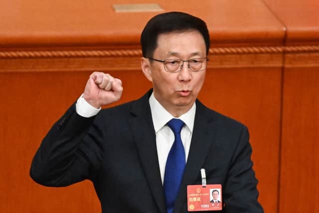 Han Zheng takes an oath after being elected China’s Vice President in March 2023 (Photo: NOEL CELIS/AFP via Getty Images)