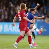 Sam Kerr scores for Chelsea against Liverpool as Blues edge closer to title