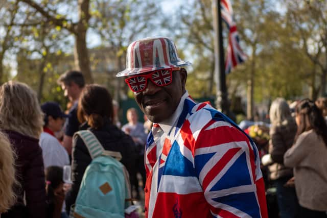  A man in a Union flag suit. (Photo by Ian Forsyth/Getty Images)
