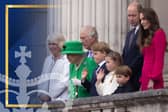 Queen Elizabeth II on balcony with now Queen Camilla, King Charles, Prince and Princess of Wales and great grand children Louis, George and Charlotte (Kim Mogg/ NationalWorld)