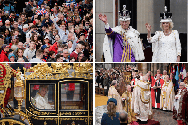 Best images of the day as King Charles III and Queen Camilla are crowned in a lavish coronation ceremony at Westminster Abbey. (credit: PA)