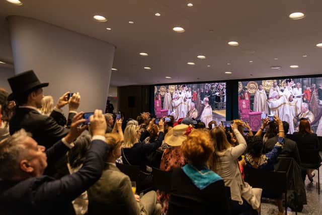 Royal fans in the US watched the ceremony live at an event in New York. (Credit: Getty Images)