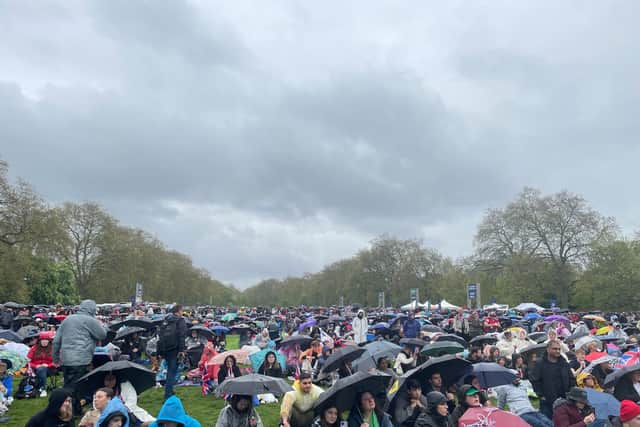 Crowds gathered at Hyde Park to witness King Charles III’s coronation. 