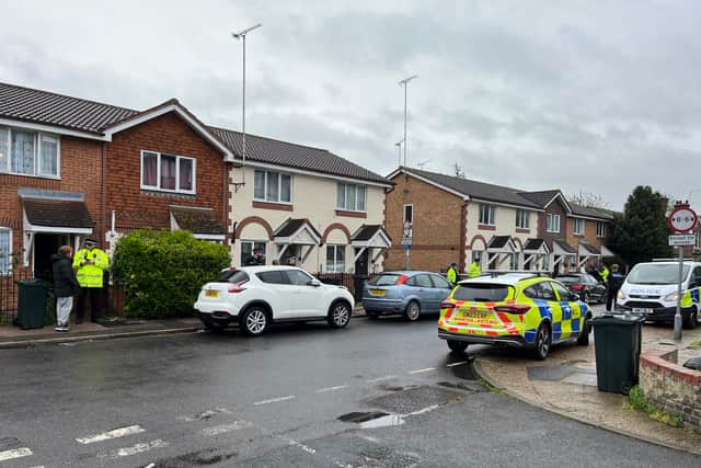 Police at the scene in Dartford on Saturday, 6 May