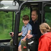 Five-year-old Louis was spotted operating a digger with his father