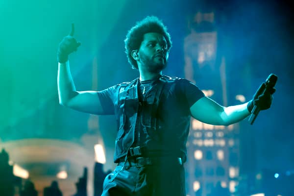In this image released on December 7, The Weeknd performs during his âAfter Hours Til Dawnâ tour at SoFi Stadium on November 27, 2022 in Los Angeles, California. (Photo by Frazer Harrison/Getty Images for Live Nation)