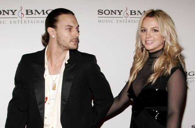 Singer Britney Spears (R) and husband Kevin Federline arrive at the SONY BMG Grammy Party held at The Hollywood Roosevelt