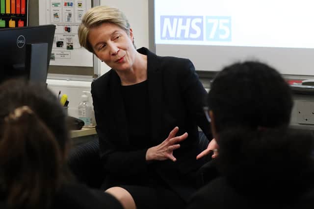 Chief executive of NHS England Amanda Pritchard speaks to students (Photo: Scott Heppell/PA Wire)