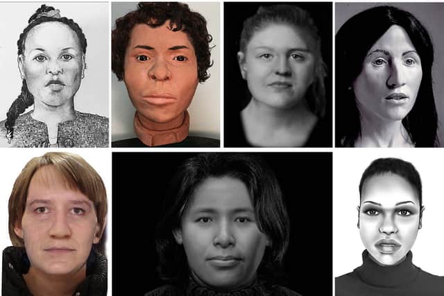 Facial reconstructions and renderings of some of the 22 women, whose bodies were found in France, Belgium, Germany, and the Netherlands, who Interpol seek to identify (Photos: Interpol) 
