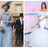 Kate Middleton is a fan of powder blue whilst Priyanka Chopra Jonas prefers a more ice blue shade. Photographs by Getty