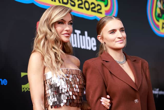 Chrishell Stause and G Flip attend the 2022 ARIA Awards at The Hordern Pavilion on November 24, 2022 in Sydney, Australia. (Photo by Hanna Lassen/Getty Images)