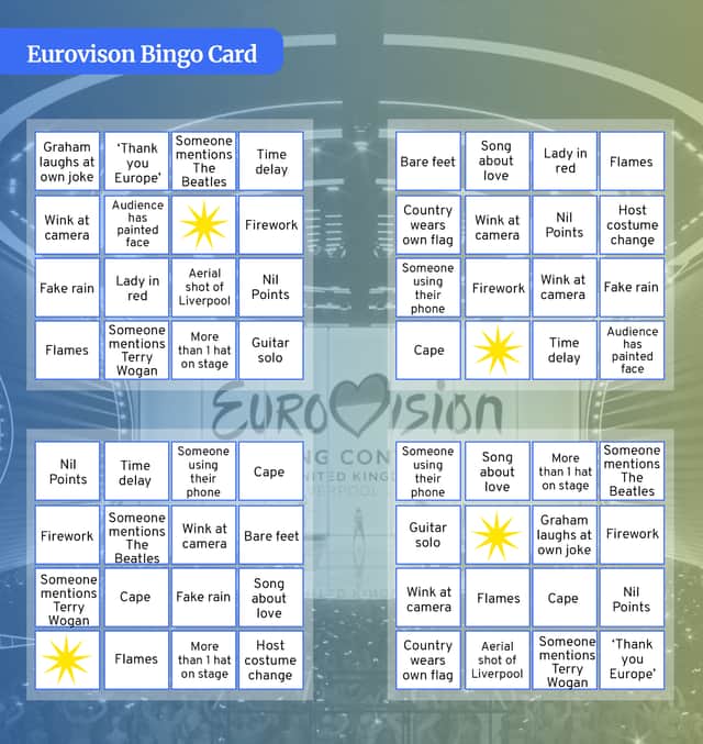 Bingo is one of many fun games you can play during this year's Eurovision. (Getty Images)