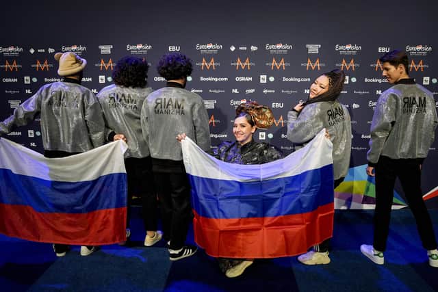 Russia’s Manizha performed at Eurovision 2021. Picture: SANDER KONING/ANP/AFP via Getty Images