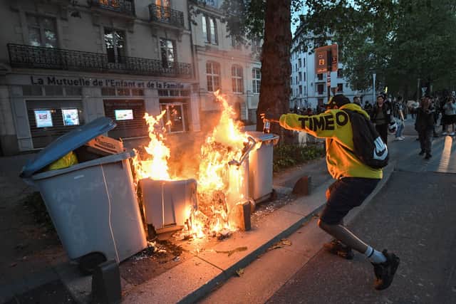 One of the many acts of civil disobedience France is facing due to unpopular pension reforms (Credit: Getty Images)