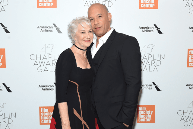 Actors Helen Mirren and Vin Diesel attend the 45th Chaplin Award Gala at the  on April 30, 2018 in New York City.  (Photo by Jamie McCarthy/Getty Images)