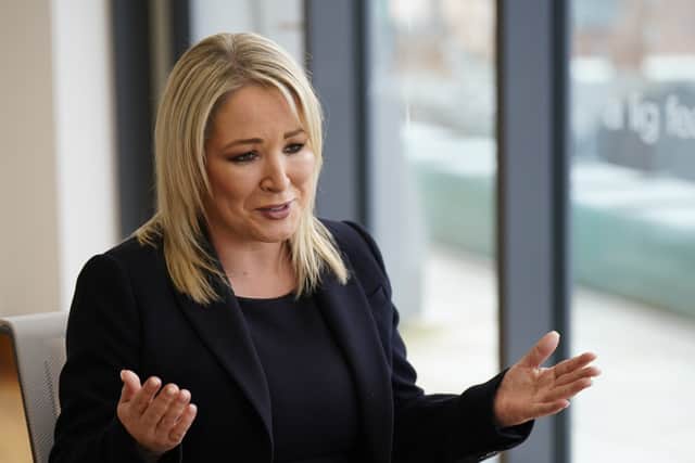 Sinn Fein’s vice president Michelle O’Neill, whose party is currently the second biggest in terms of council seats in Northern Ireland. 